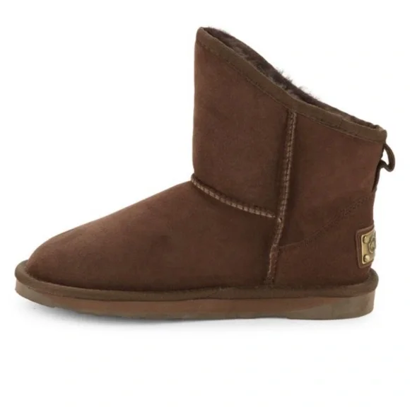 Cosy Xtra Sheepskin & Suede Short Snow Boots - Picture 4 of 6